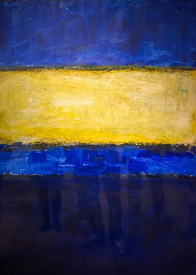 Abstract Blue and Yellow Painting
