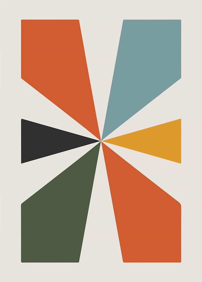 Abstract Geometric Color Wheel Design