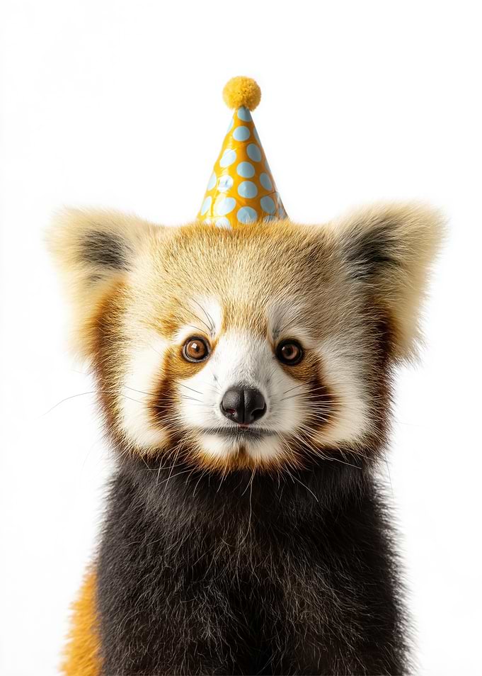 Red Panda with Party Hat