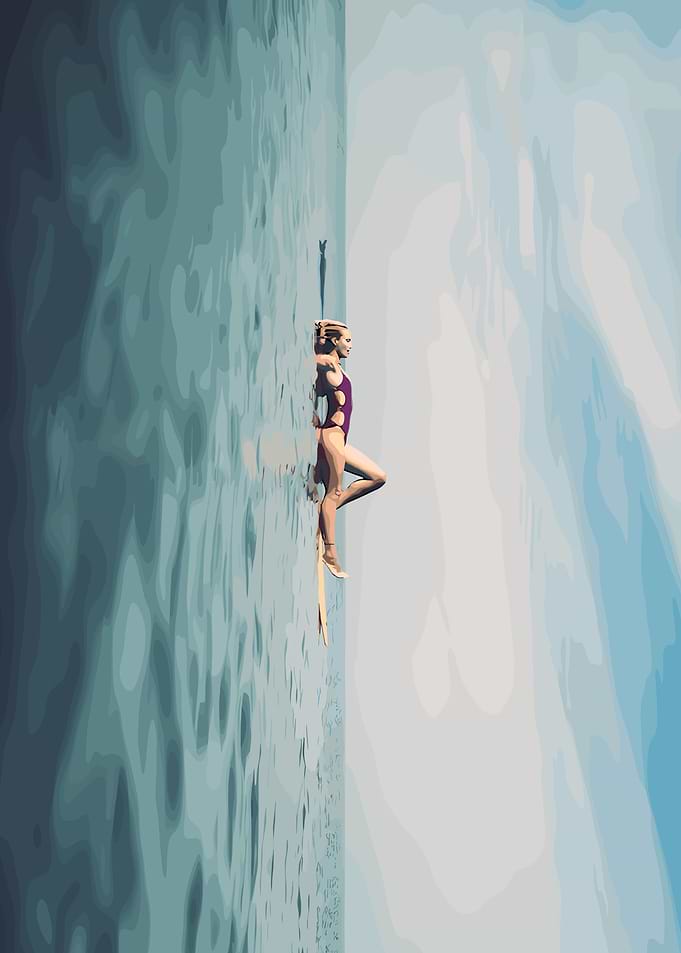 Woman in Swimsuit on Dock