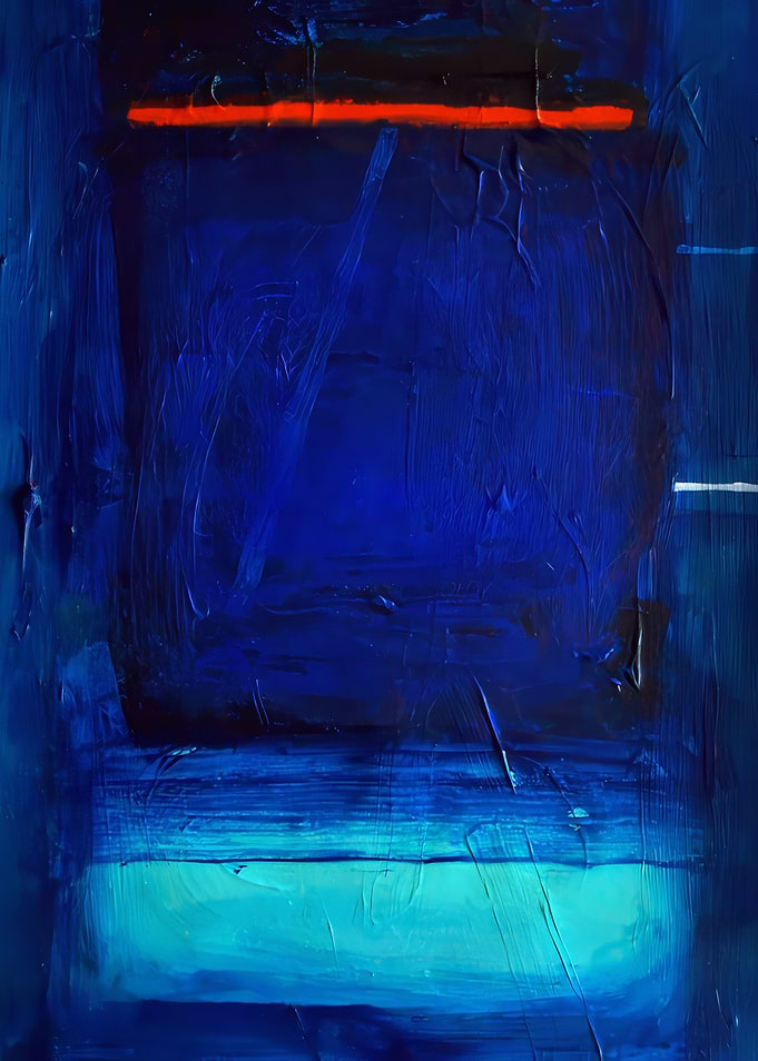 Abstract Blue and Red Painting