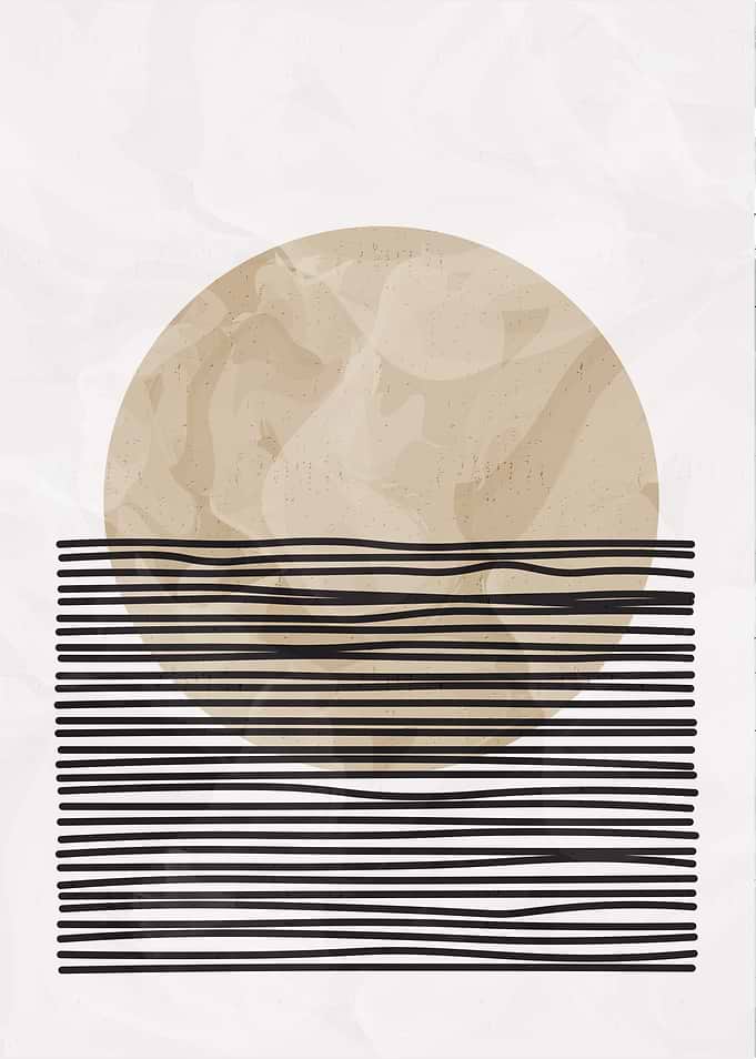 Abstract Sun and Lines Art