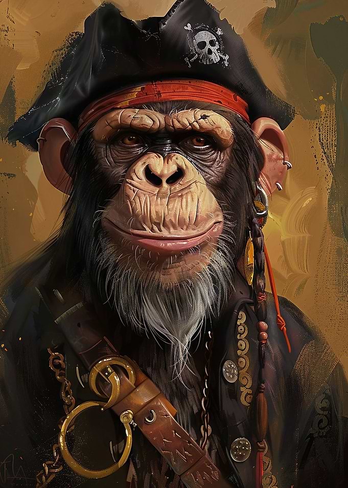 Pirate Monkey Portrait