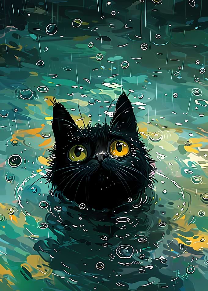 Black Cat in the Rain