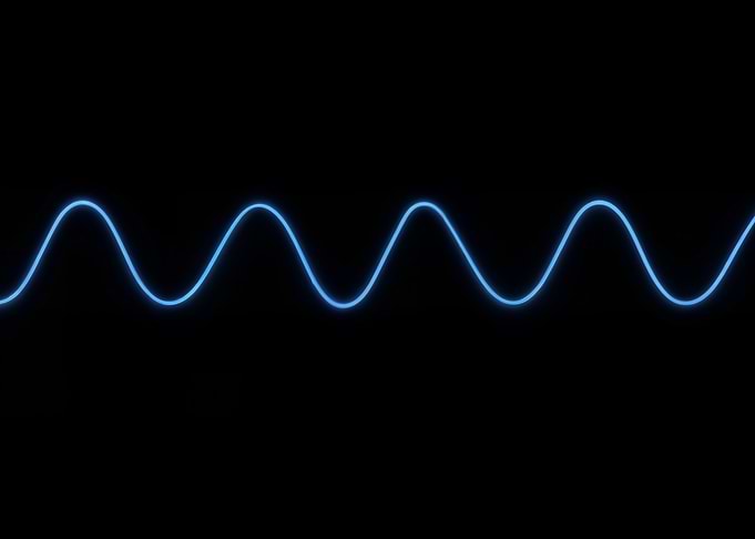 Blue Sine Wave on Black Background