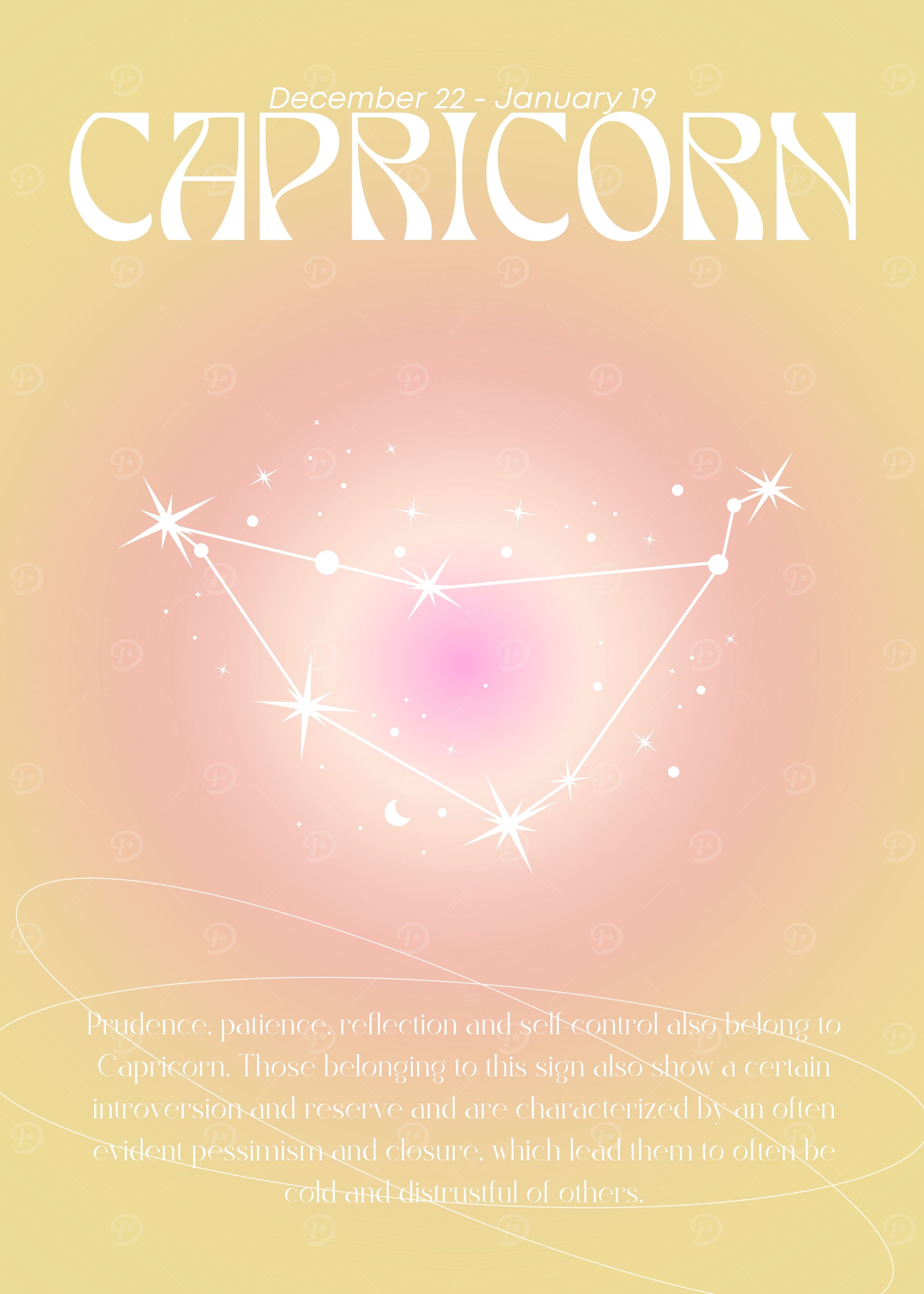 Capricorn Zodiac Sign Illustration