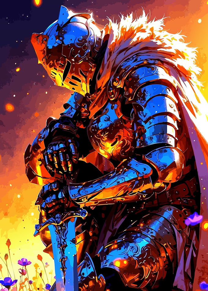 Knight in shining armor illustration