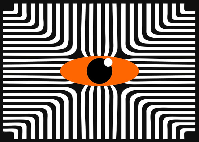 Abstract Eye with Striped Background