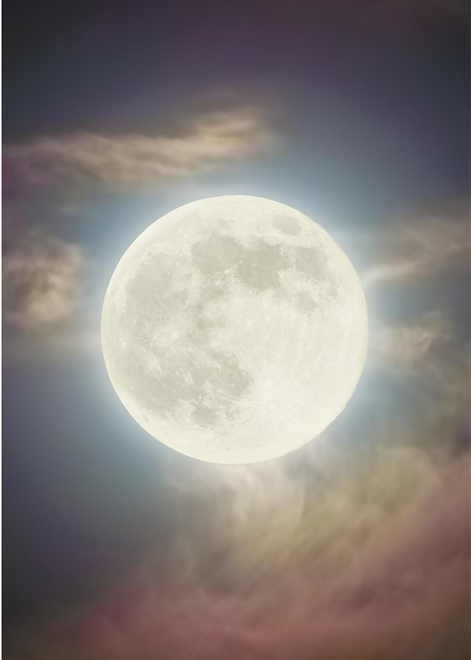 Full Moon in Cloudy Sky