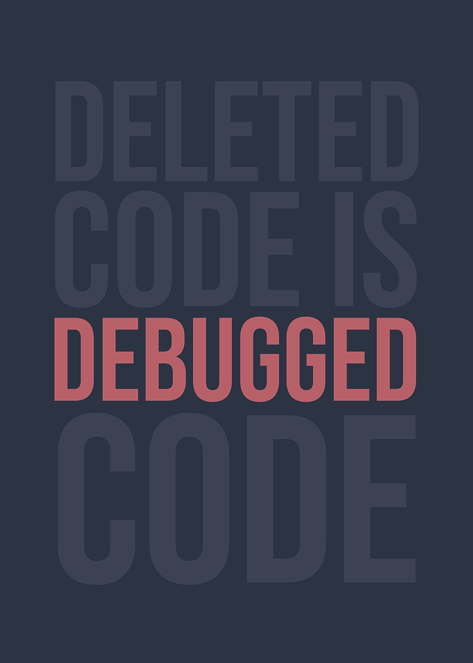Deleted Code Debugged Code Programming Text Art