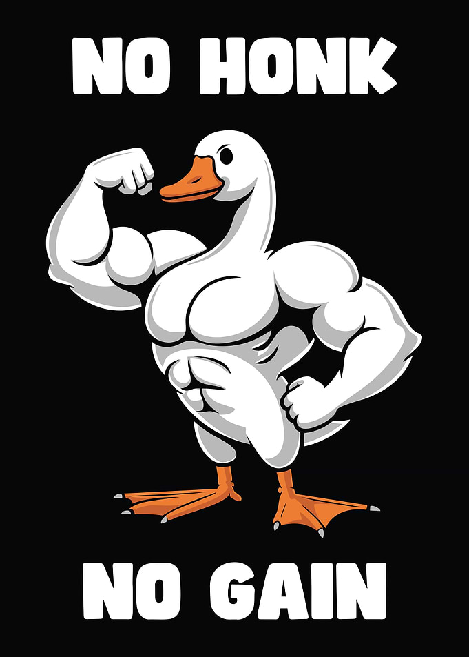 No Honk No Gain Silly Goose Bodybuilder