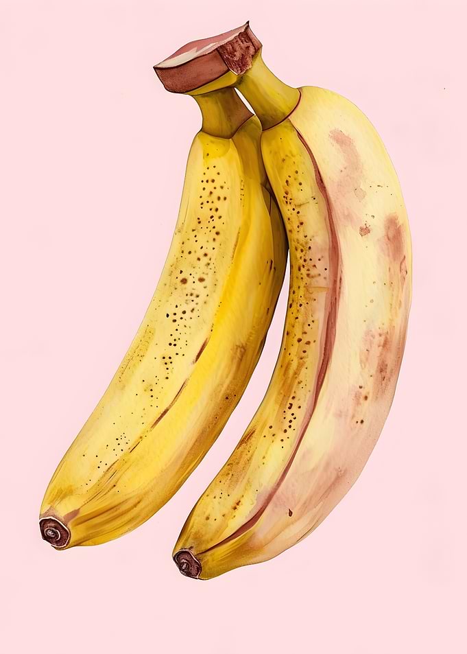 Two Bananas Watercolor Painting