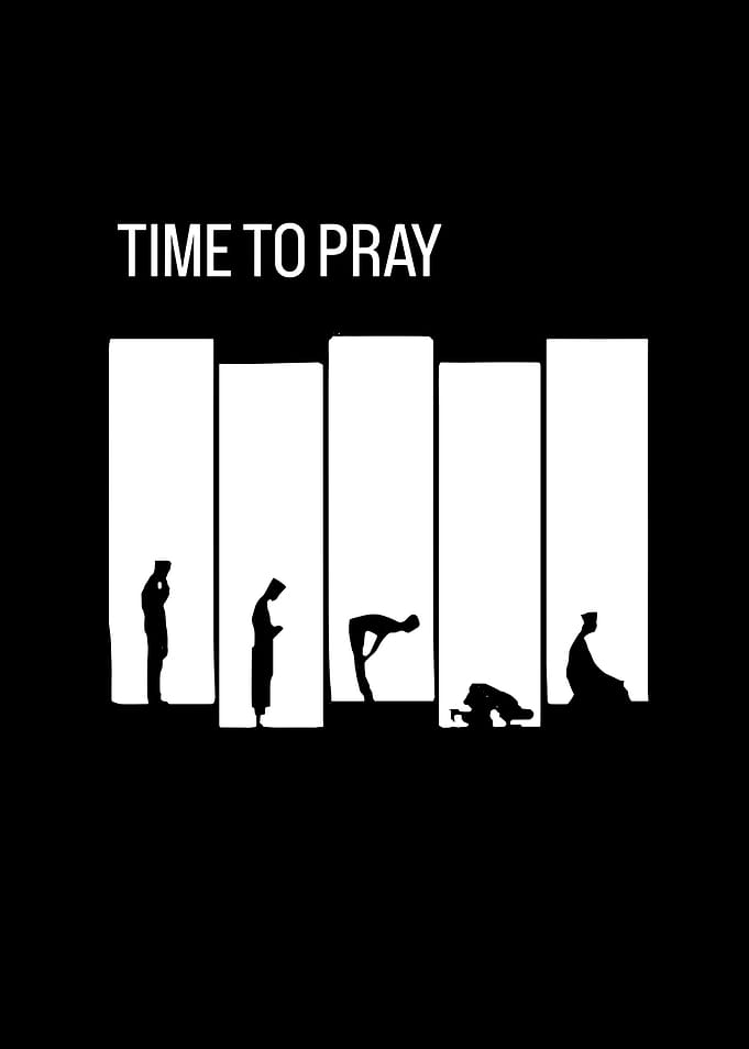 Time to Pray Silhouette Illustration