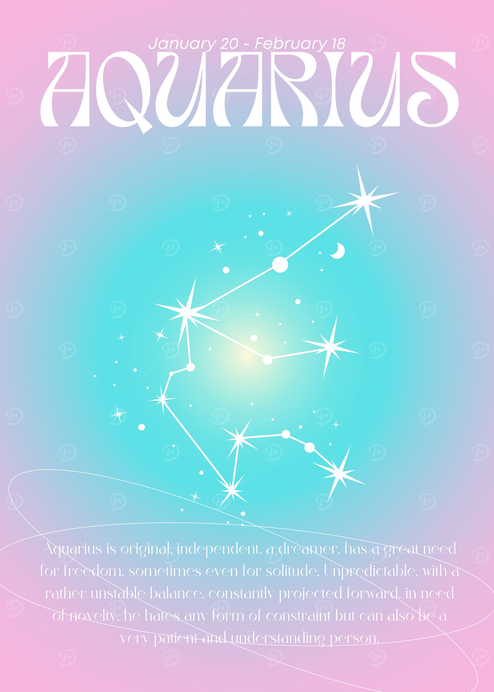 Aquarius Zodiac Sign Art