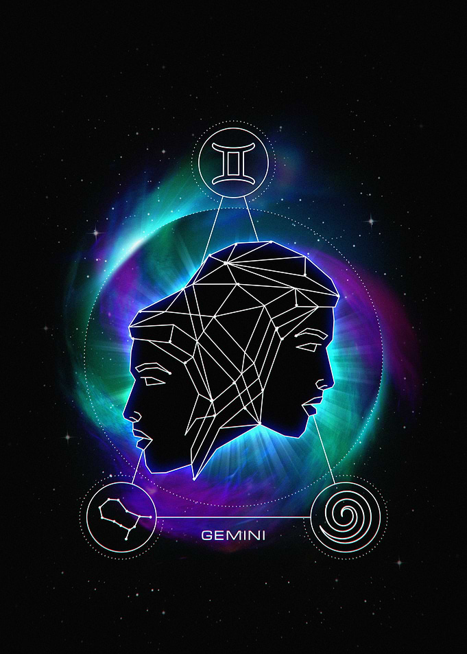 Gemini Zodiac Sign Digital Art