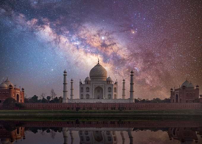 Taj Mahal under the Milky Way