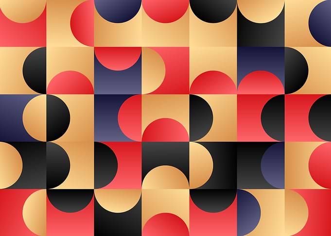 Geometric Pattern with Circles and Squares