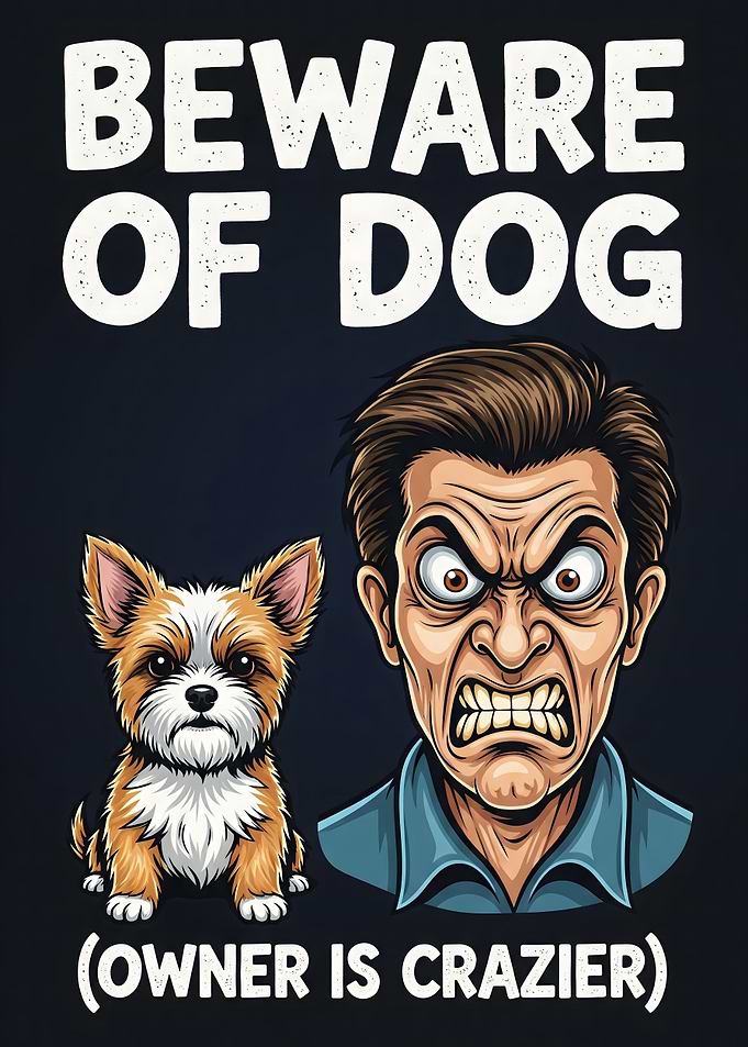Beware of Dog, Owner is Crazier