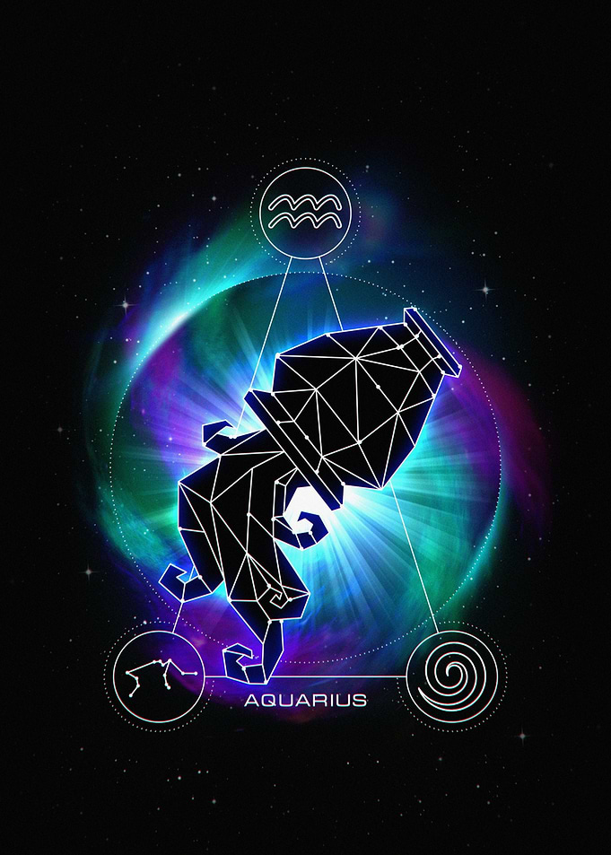 Aquarius Zodiac Sign Digital Art