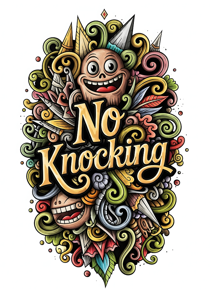 No Knocking Doodle Art
