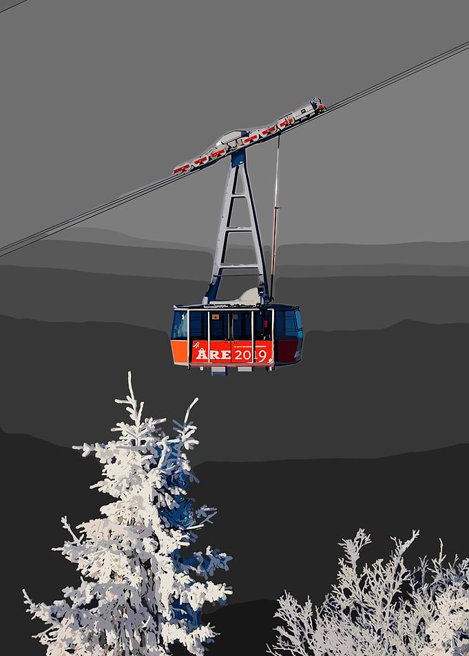 Åre 2019 Gondola Lift in Winter