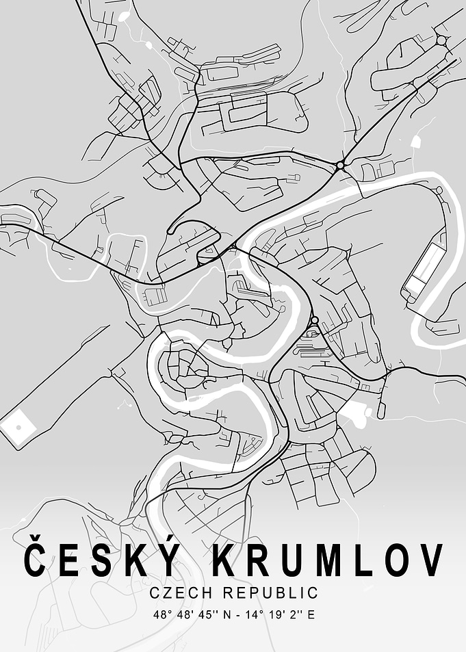 Český Krumlov Light Town Map
