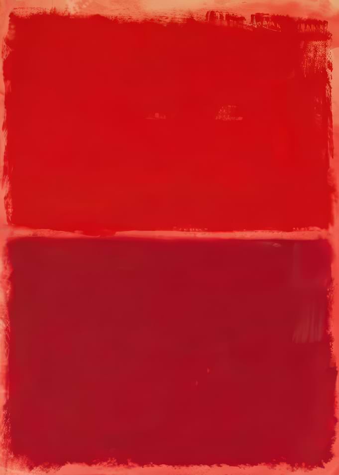 Abstract Red Color Field Painting