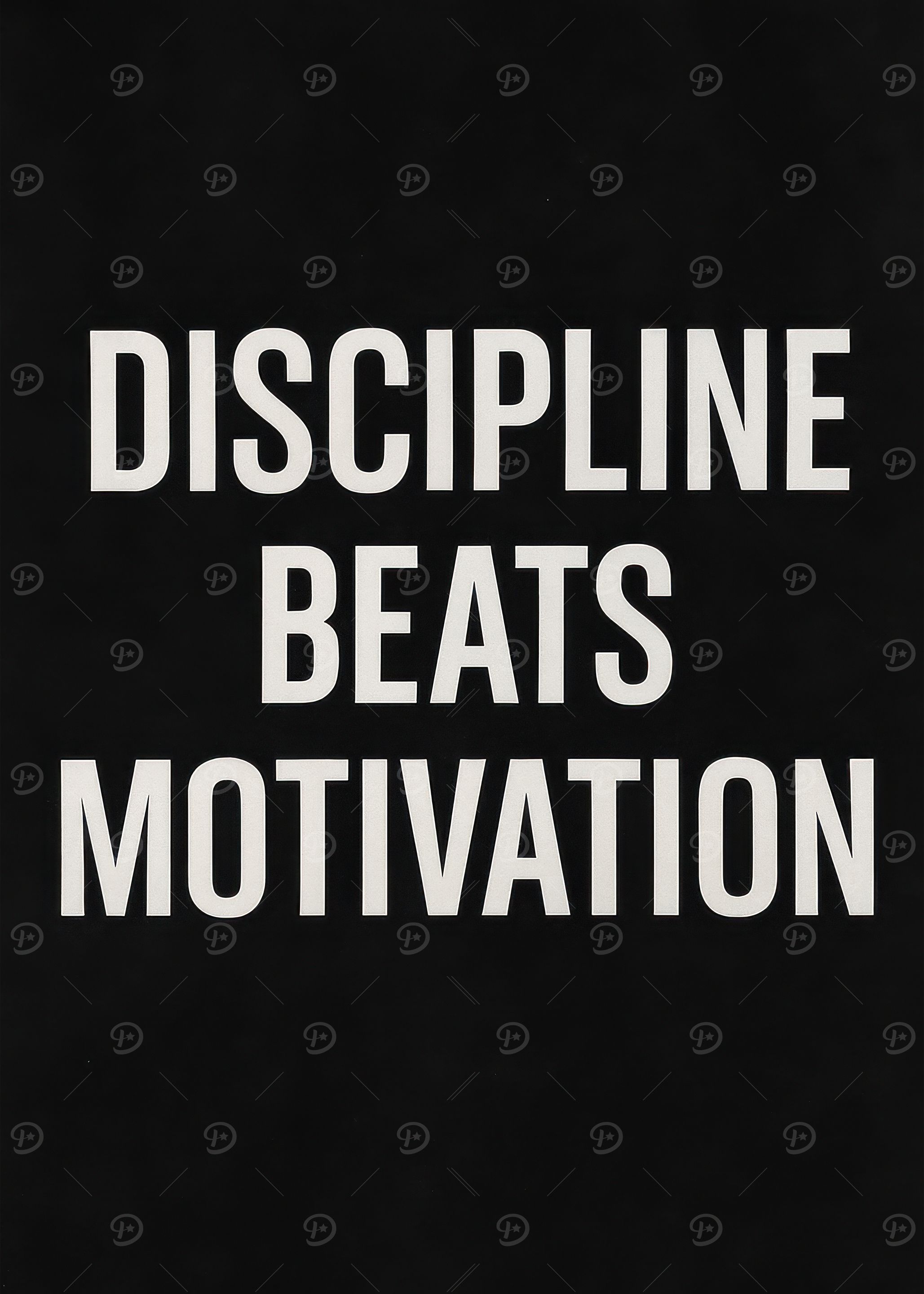 Discipline Beats Motivation Text Art