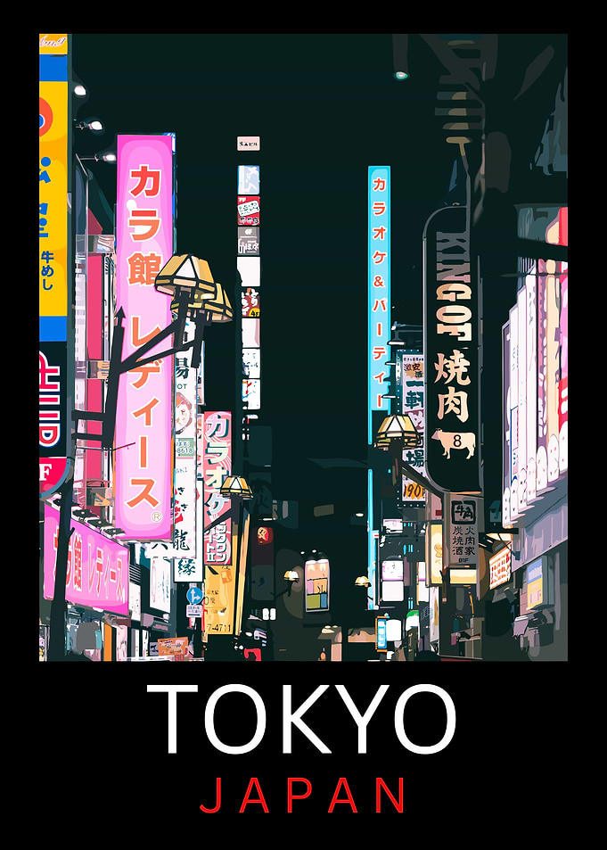 Tokyo Japan Neon Cityscape