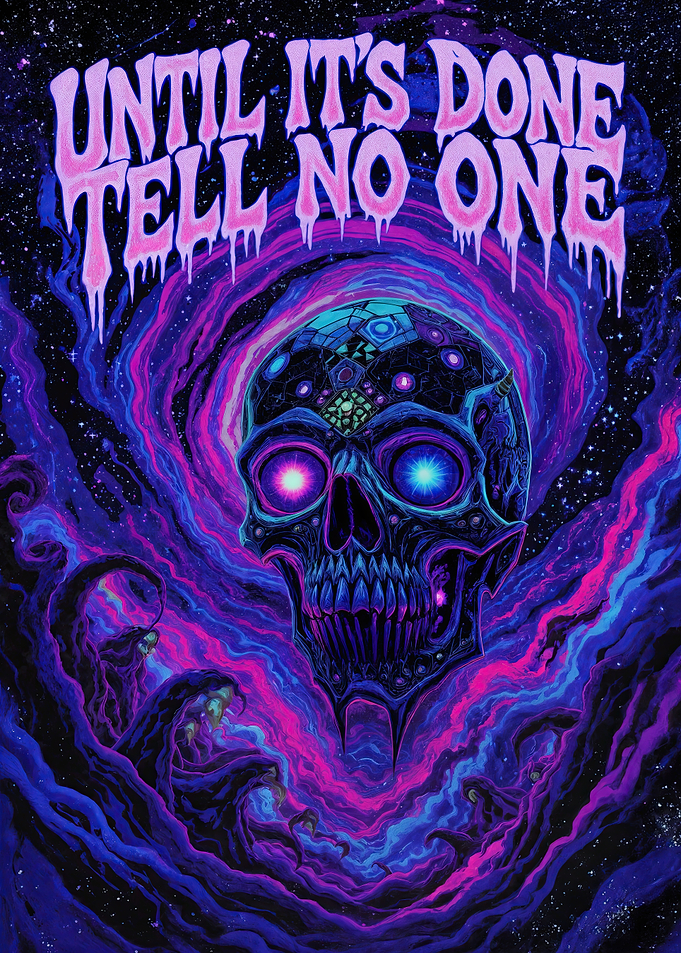 Psychedelic Skull with Cosmic Background