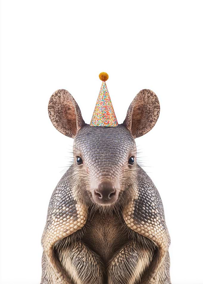 Armadillo with Party Hat