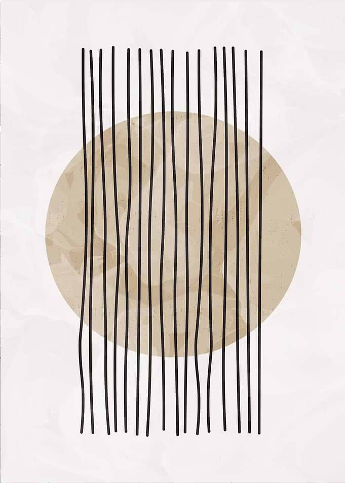 Abstract Circle and Lines Art