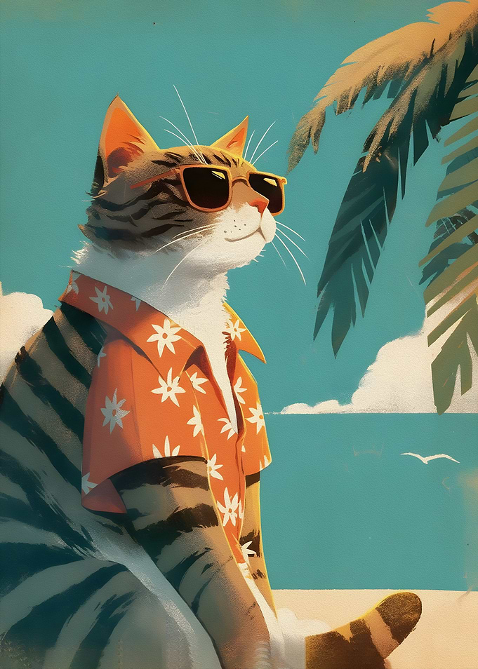 Cool Cat on Vacation