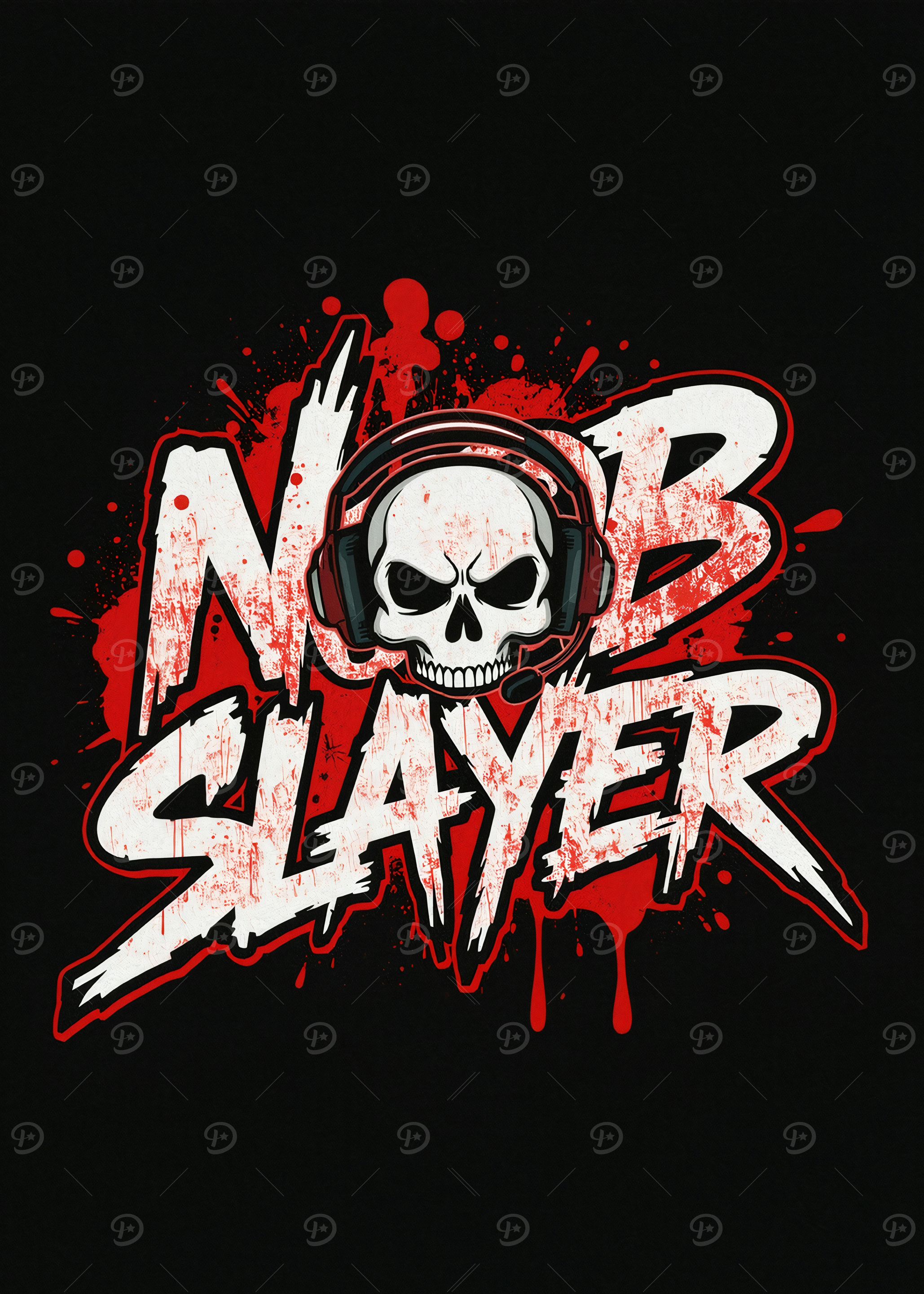 Noob Slayer Gaming Skull Design
