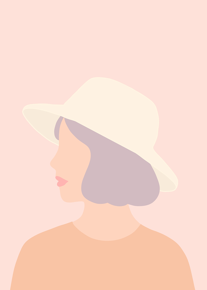 Woman in Hat - Winter Reflections Minimalist Portrait