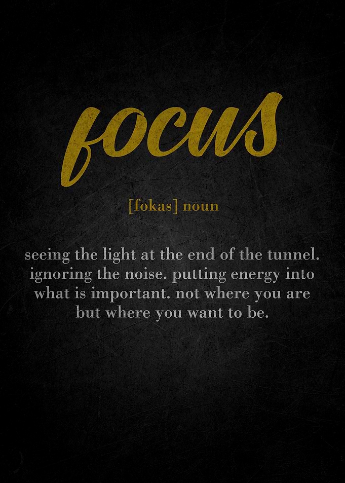 Focus Definition Inspirational Text Art