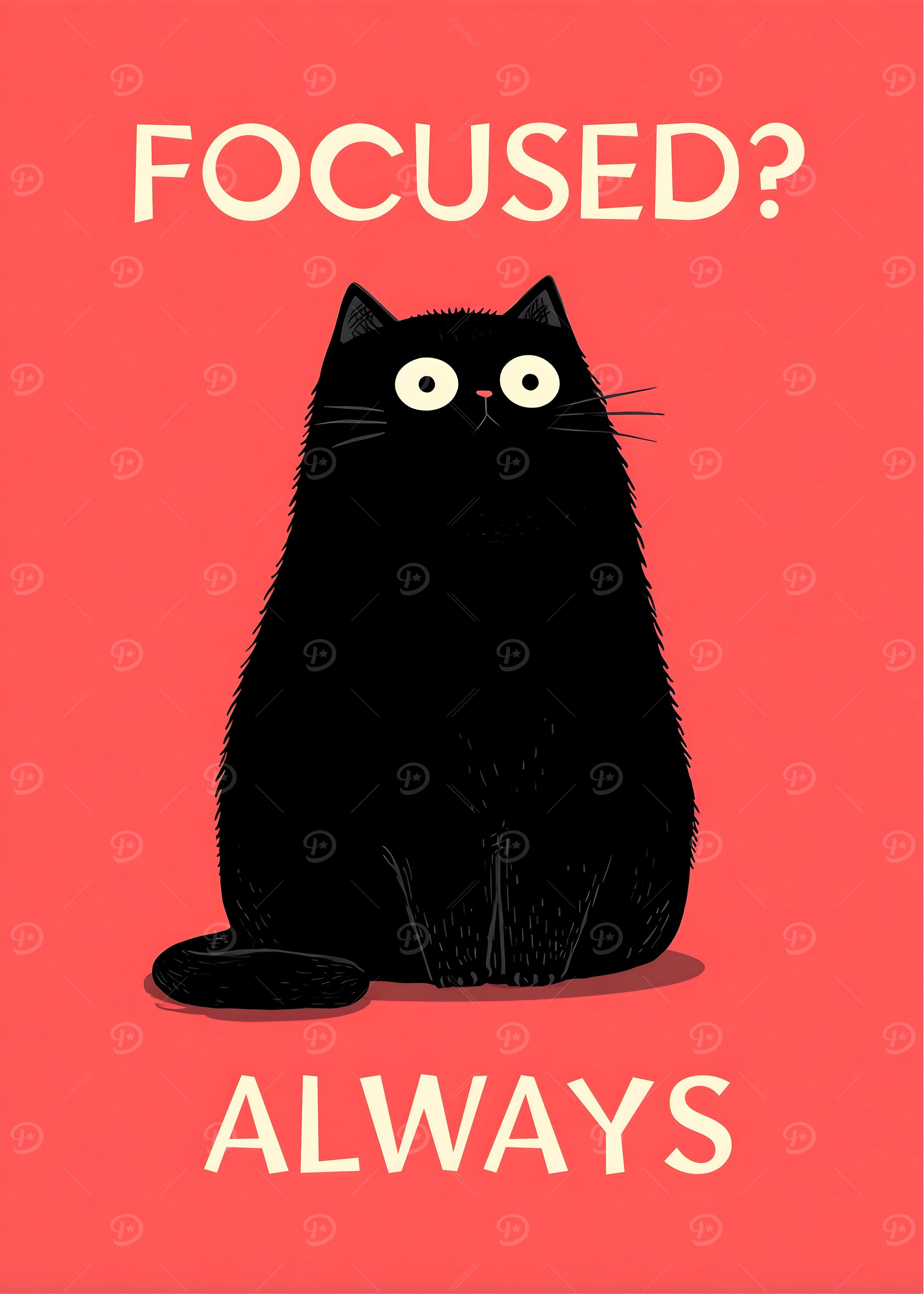 Focused? Always - Funny Black Cat Poster