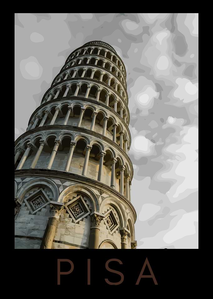 Leaning Tower of Pisa Illustration