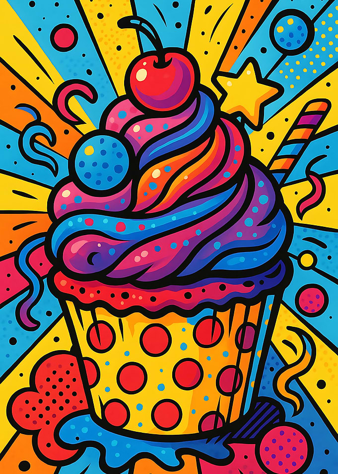 Colorful Cupcake Pop Art