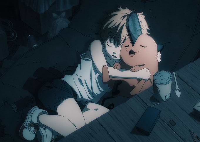 EP10 Denji sleeping with Pochita