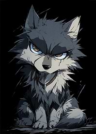 Anime Wolf Angry Expression
