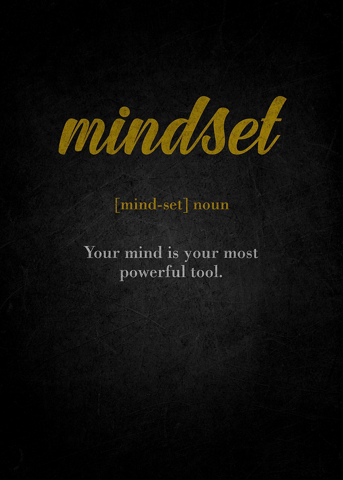 Mindset Inspirational Quote on Dark Background