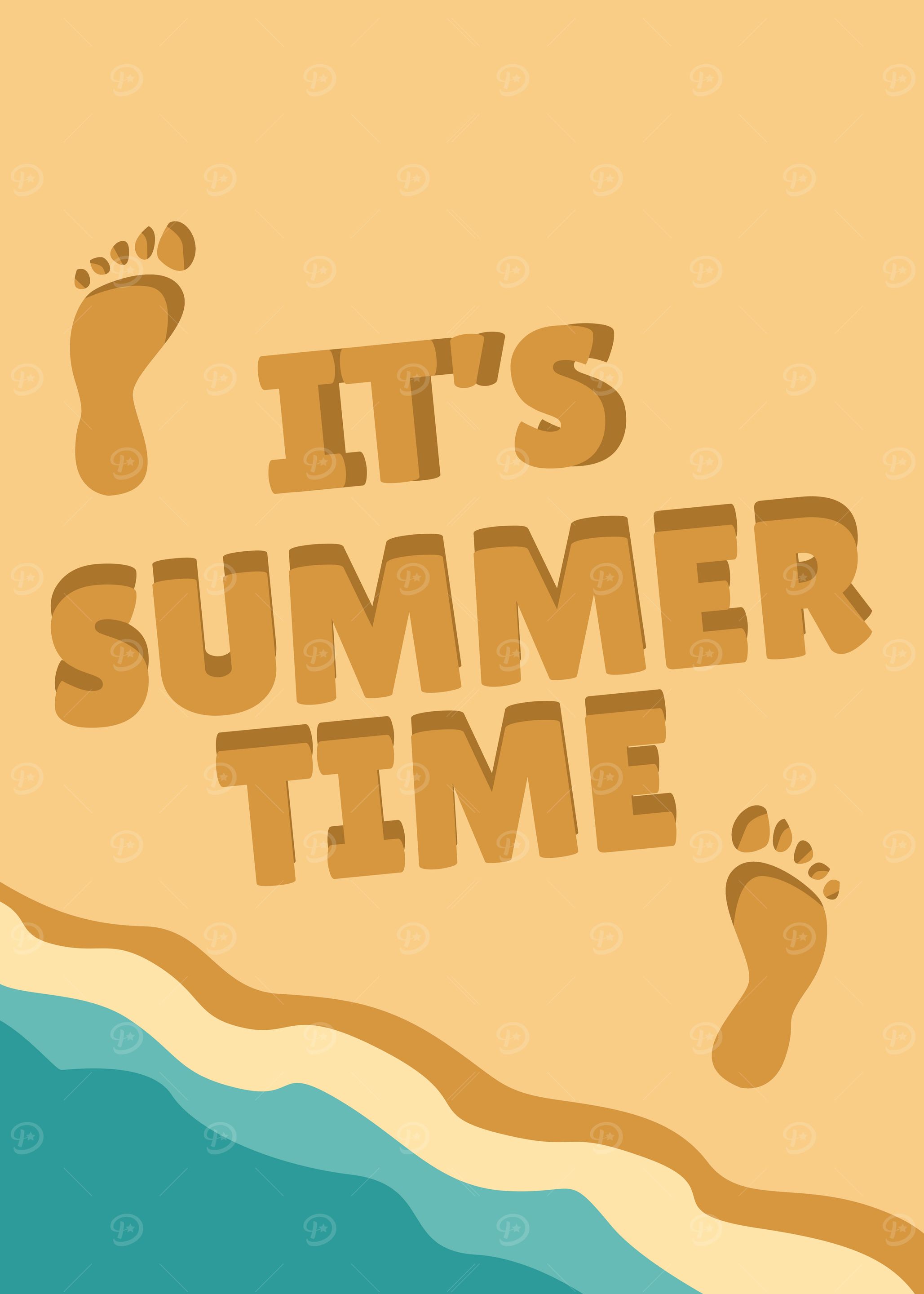 It's Summer Time Beach Illustration