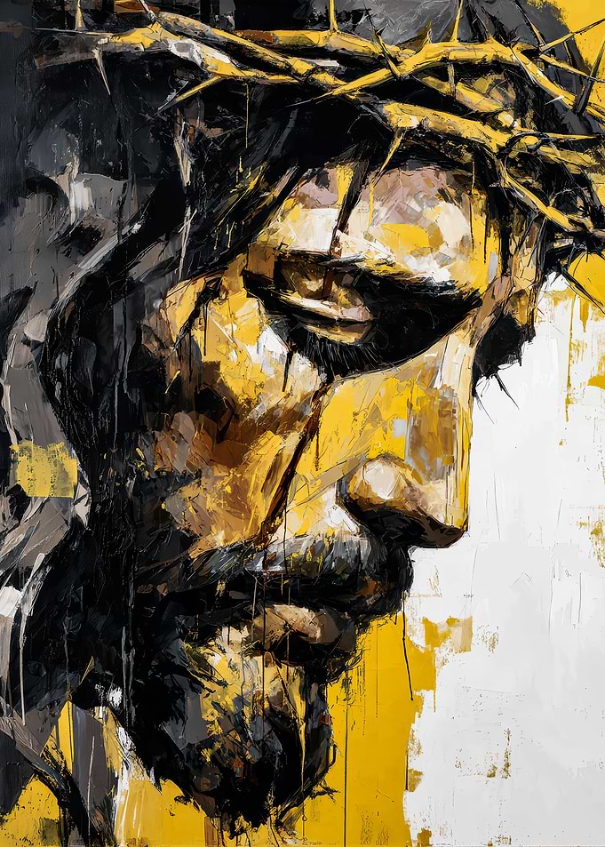 Jesus Christ Portrait with Crown of Thorns