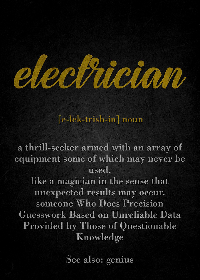 Electrician Definition Art Print