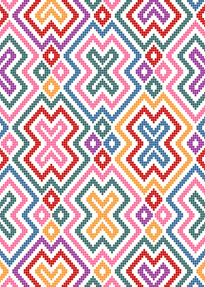 Colorful Pixelated Geometric Pattern