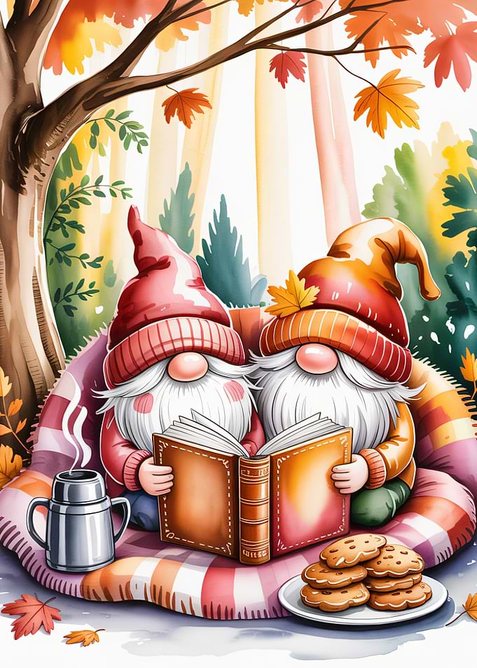 Garden Gnomes Autumn Picnic