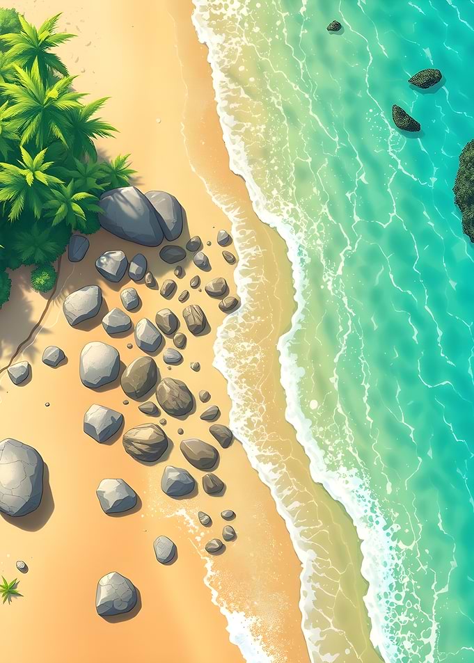 Aerial View of Tropical Beach