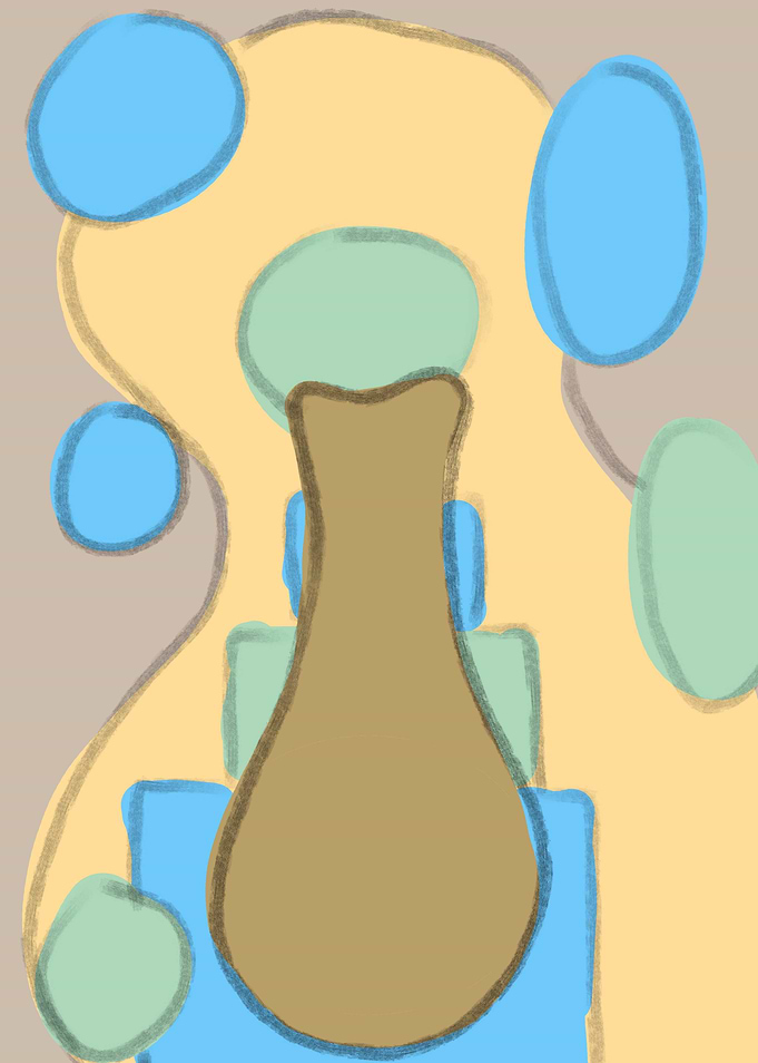 Abstract Vase with Geometric Shapes