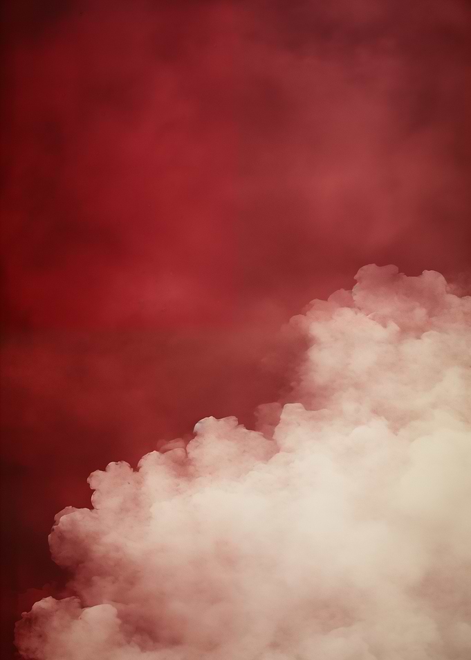 Red Sky with White Clouds